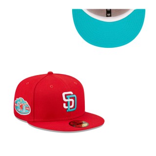 Men's San Diego Padres Scarlet 50th Anniversary Undervisor 59FIFTY Fitted Hat