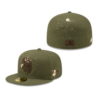 San Diego Padres Splatter 59FIFTY Fitted Hat Olive