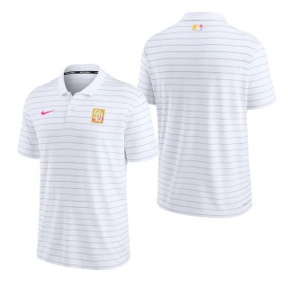 Men's San Diego Padres White 2022 City Connect Authentic Collection Striped Performance Polo