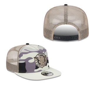 San Diego Padres White Chrome Camo A-Frame 9FIFTY Trucker Snapback Hat