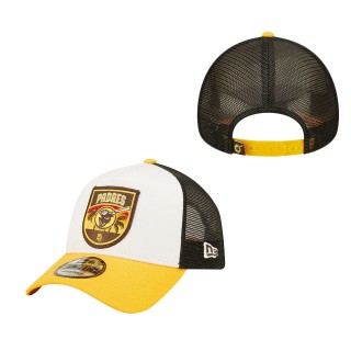 San Diego Padres White Gold Fresh A-Frame 9FORTY Trucker Snapback Hat