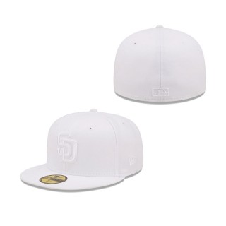 Men's San Diego Padres White on White 59FIFTY Fitted Hat