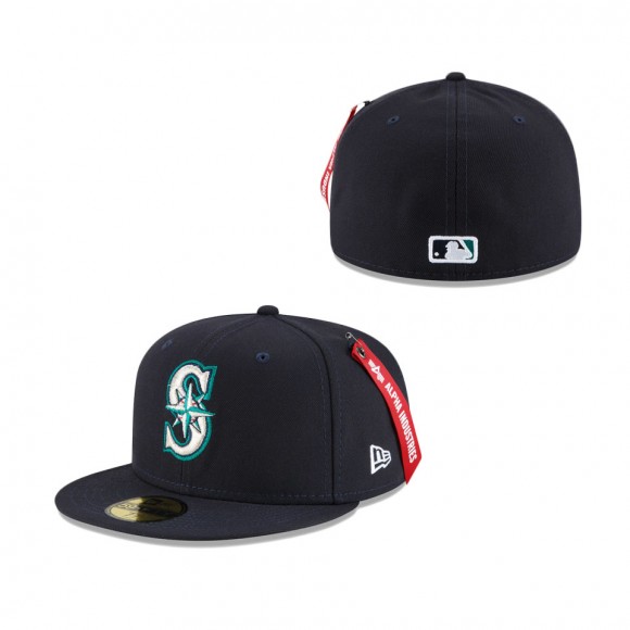 Seattle Mariners x Alpha Industries 59FIFTY Fitted Hat Navy