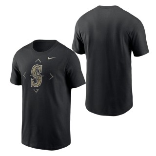 Men's Seattle Mariners Black Camo Logo T-Shirt