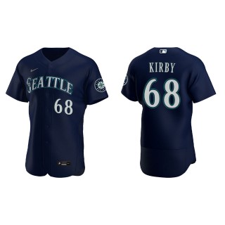 Men's Seattle Mariners George Kirby Navy Authentic Jersey