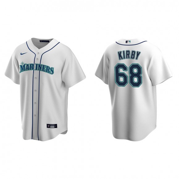 Men's Seattle Mariners George Kirby White Replica Home Jersey