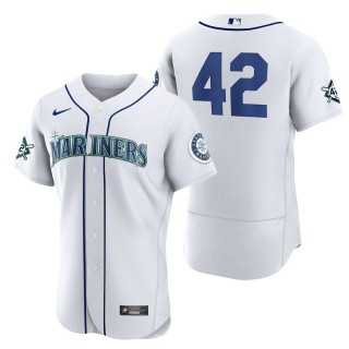 Men's Seattle Mariners Jackie Robinson White Authentic Player Jersey