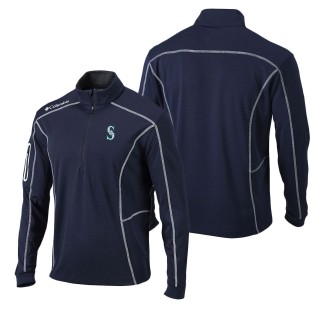 Seattle Mariners Navy Shotgun Omni-Wick Quarter-Zip Pullover Jacket