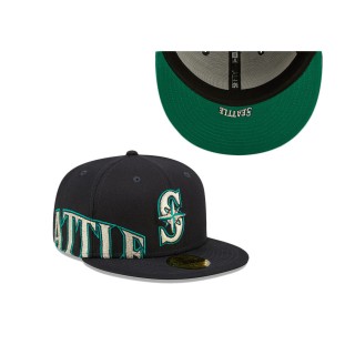 Men's Seattle Mariners Navy Sidesplit 59FIFTY Fitted Hat