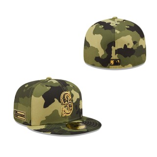 Seattle Mariners New Era Camo 2022 Armed Forces Day 59FIFTY Fitted Hat