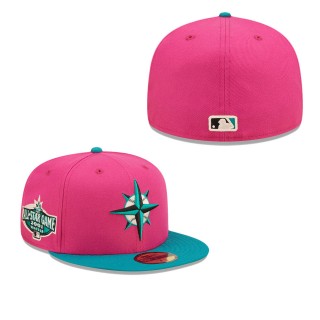 Men's Seattle Mariners Pink Green Cooperstown Collection 2001 MLB All-Star Game Passion Forest 59FIFTY Fitted Hat