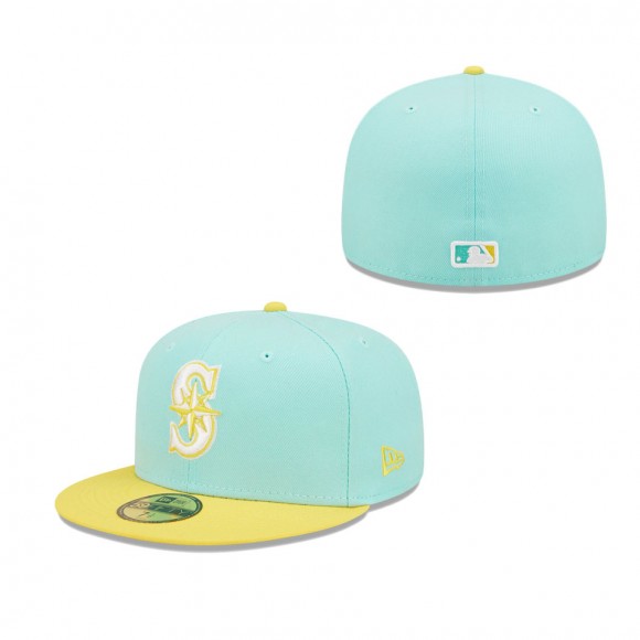 Men's Seattle Mariners Turquoise Yellow Spring Color Pack Two-Tone 59FIFTY Fitted Hat