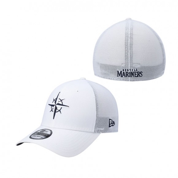 Seattle Mariners White 2022 Batting Practice 39THIRTY Flex Hat