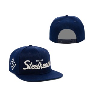 NLB Seattle Steelheads Rings & Crwns Navy Snapback Hat