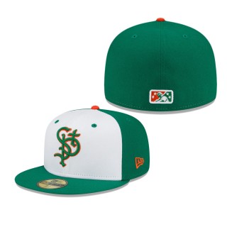 Men's St. Paul Saints White Green Theme Night 59FIFTY Fitted Hat