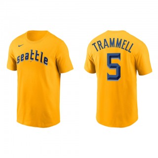 Taylor Trammell Seattle Mariners Gold 2023 City Connect Wordmark T-Shirt