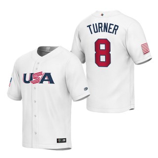 Trea Turner Youth USA Baseball White 2023 World Baseball Classic Replica Jersey