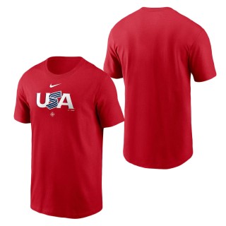 Men's USA Baseball Red 2023 World Baseball Classic Wordmark T-Shirt