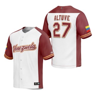 Men's Venezuela Baseball Jose Altuve White 2023 World Baseball Classic Replica Player Jersey