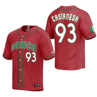 Victor Castaneda Mexico Baseball Red 2023 World Baseball Classic Replica Jersey