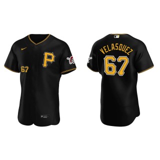 Vince Velasquez Men's Pittsburgh Pirates Nike Black Alternate Authentic Logo Jersey