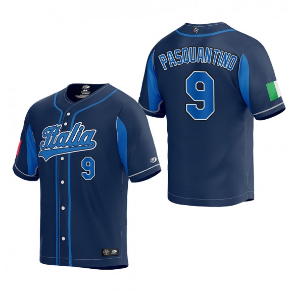 Vinnie Pasquantino Italy Baseball Navy 2023 World Baseball Classic Replica Jersey