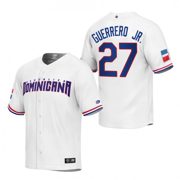 Vladimir Guerrero Jr. Men's Dominican Republic Baseball White 2023 World Baseball Classic Replica Jersey