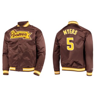 Wil Myers Men's San Diego Padres Mitchell & Ness Brown Lightweight Satin Full-Snap Jacket