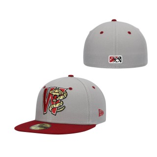 Wisconsin Timber Rattlers Gray Authentic Collection Road 59FIFTY Fitted Hat