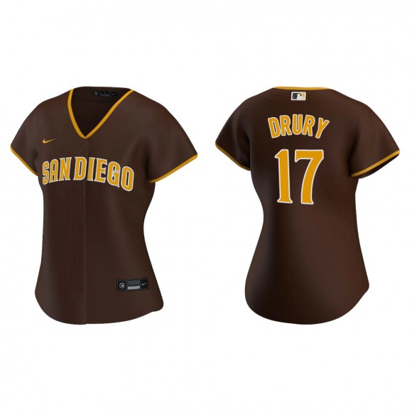 Womeen's San Diego Padres Brandon Drury Brown Replica Jersey