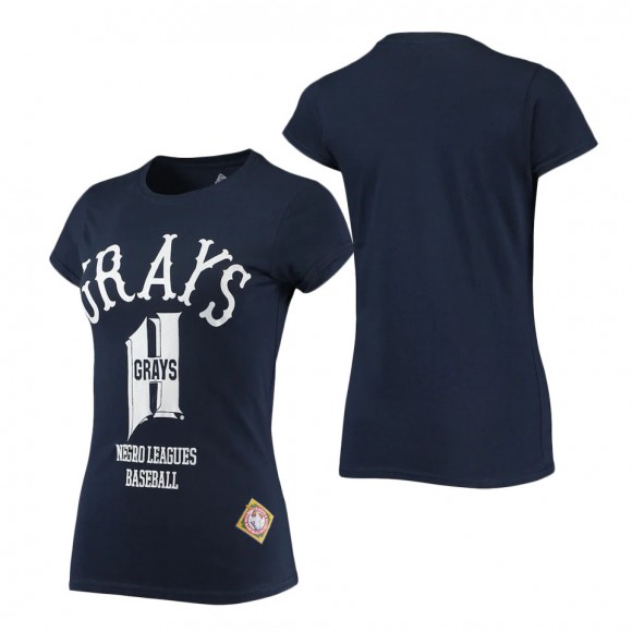 Women's Homestead Grays Stitches Navy Negro League Logo T-Shirt