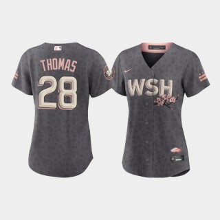 Bloom Washington Nationals Lane Thomas Women's Gray 2022 City Connect Replica Jersey