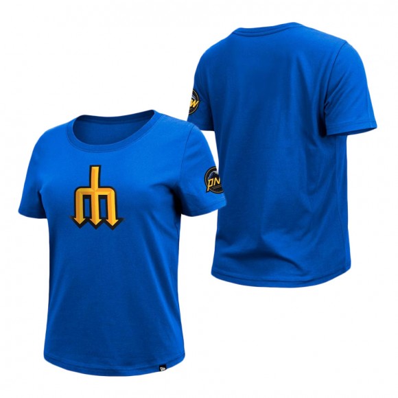 Women's Seattle Mariners Royal 2023 City Connect Logo T-Shirt