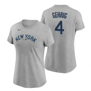 Women Yankees Lou Gehrig Gray 2021 Field of Dreams Tee