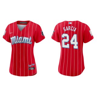 Women's Avisail Garcia Marlins Red 2021 City Connect Replica Jersey