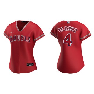 Women's Los Angeles Angels Andrew Velazquez Red Replica Jersey