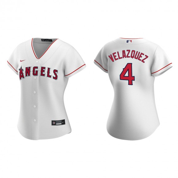 Women's Los Angeles Angels Andrew Velazquez White Replica Jersey