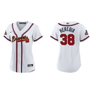 2022 Gold Program Guillermo Heredia Braves White Replica Women's Jersey