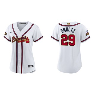 2022 Gold Program John Smoltz Braves White Replica Women's Jersey