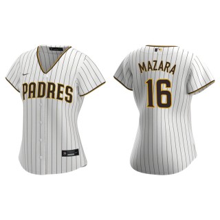 Women's San Diego Padres Nomar Mazara White Brown Replica Jersey