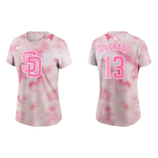 Women's Padres Manny Machado Pink 2022 Mother's Day T-Shirt