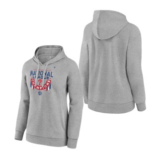 Women's Philadelphia Phillies Heather Gray 2022 National League Champions Locker Room Pullover Hoodie