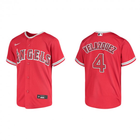 Youth Los Angeles Angels Andrew Velazquez Red Replica Jersey