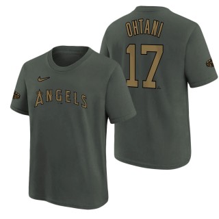 Youth Los Angeles Angels Shohei Ohtani Nike Charcoal 2022 MLB All-Star Game Name & Number T-Shirt