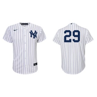 Youth Yankees Ronald Guzman White Navy Replica Home Jersey