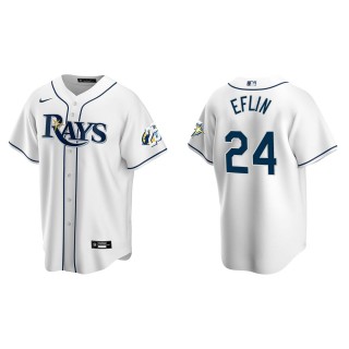 Zach Eflin Men's Tampa Bay Rays Nike White 25th Anniversary Home Replica Jersey